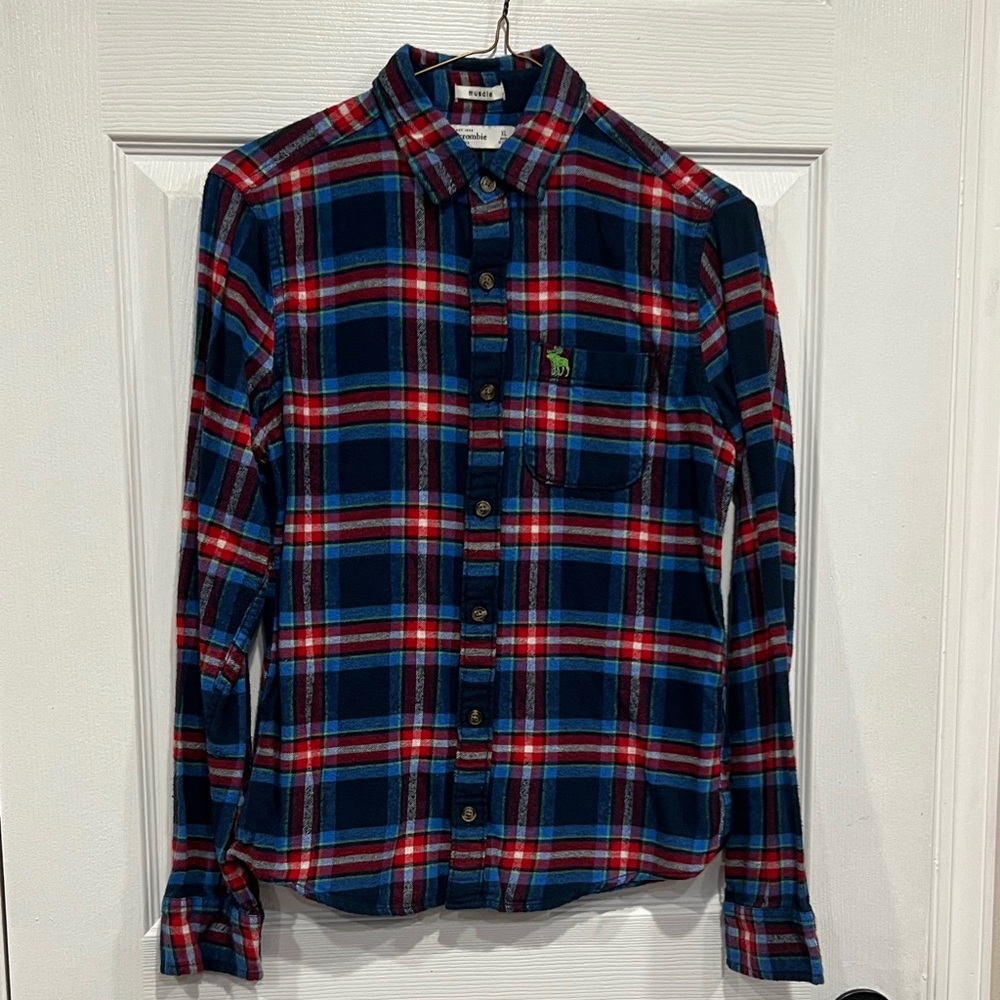 Abercrombie & Fitch Kids Checkered Shirt - Red and Blue